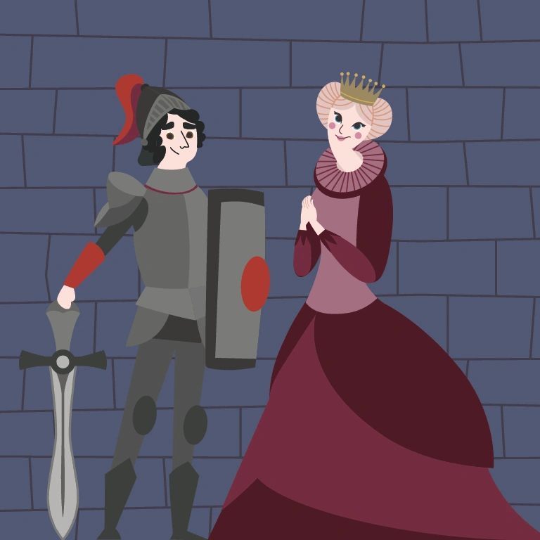 Illustration der beiden Hauptfiguren des Kinderkonzepts der Burg Sooneck